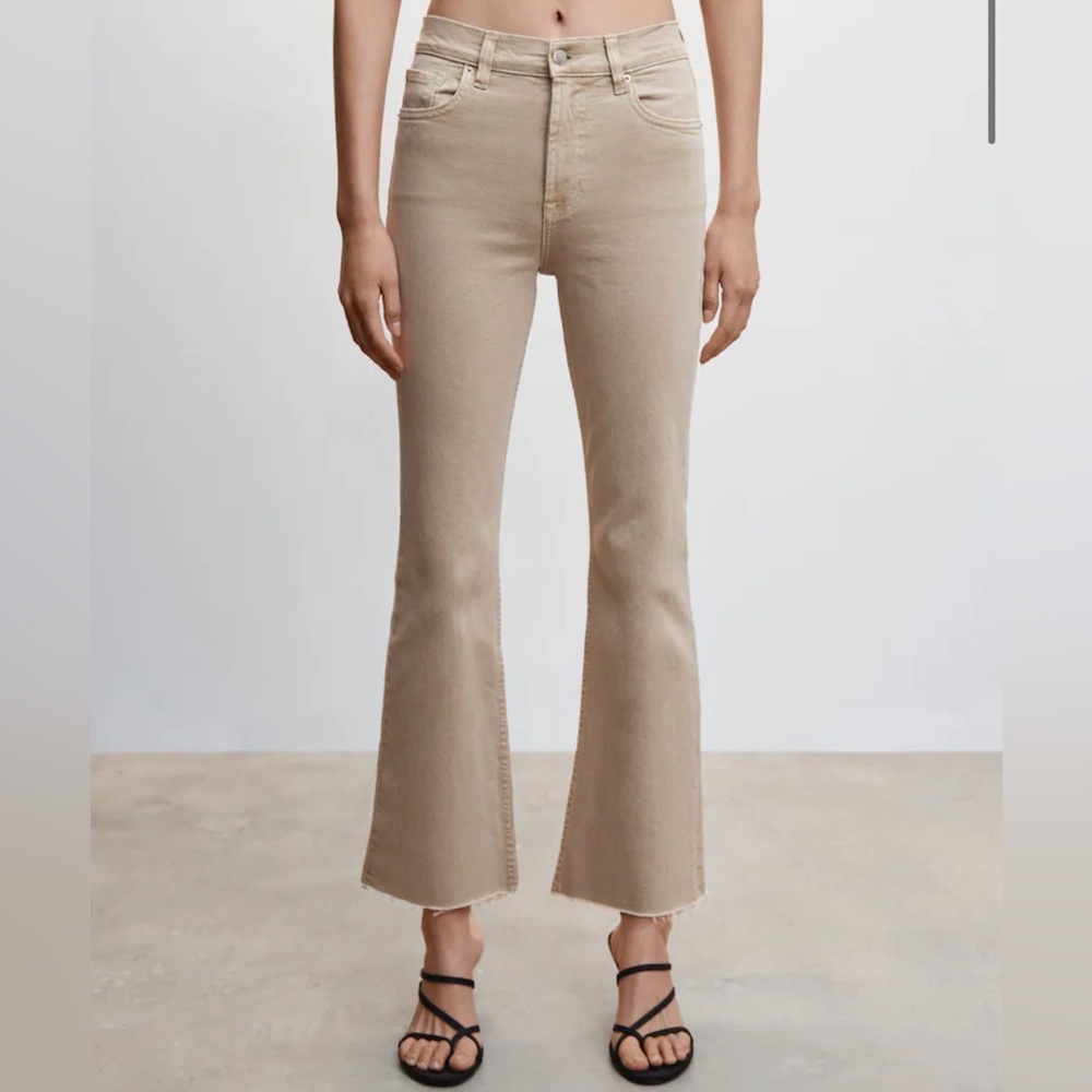 Mango crop flared jeans